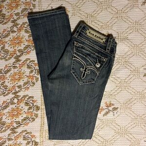 NWOT! Rock Revival Charcoal Denim with Embroidered Pocket